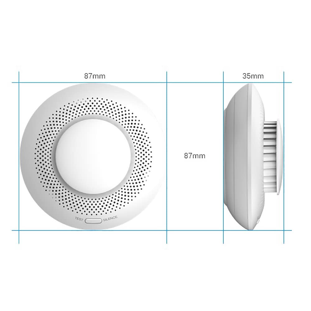 Senzor fum EZVIZ T4C, Wi-Fi, ZigBee, Raza 4m, 85 dB, Detectie fum 360, alb
