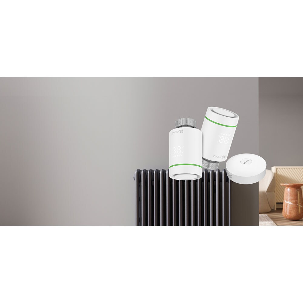 Kit termostat de calorifer Wireless EZVIZ T55, Gateway A3, Control Incalzire,  ZigBee, alb