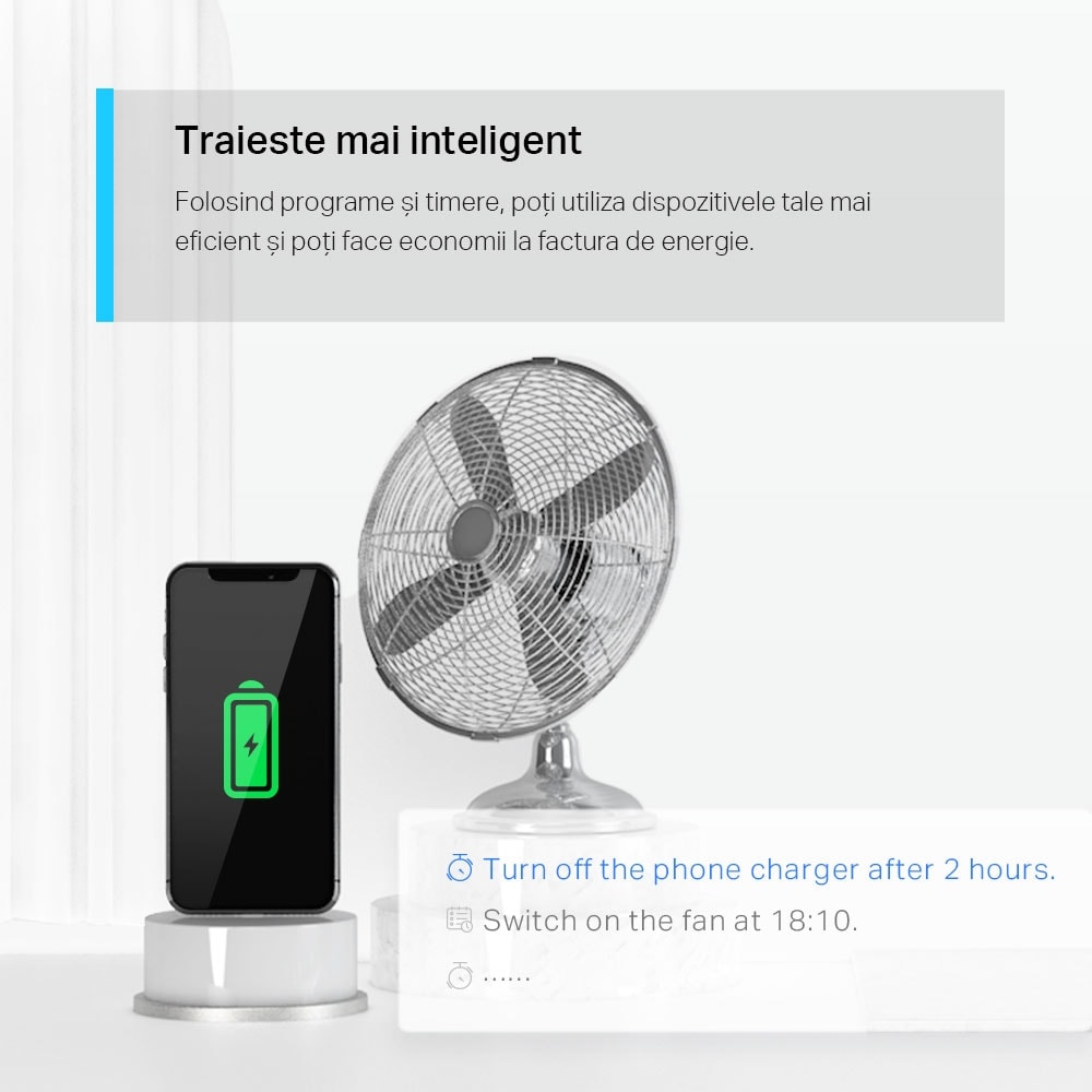 Priza inteligenta TP-LINK Tapo P115, Wi-Fi, 3680W, 16A, alb