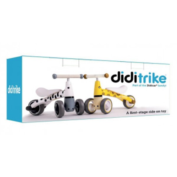 Tricicleta copii fara pedale DIDICAR Girafa SI4000, 1-3 ani, alb-galben