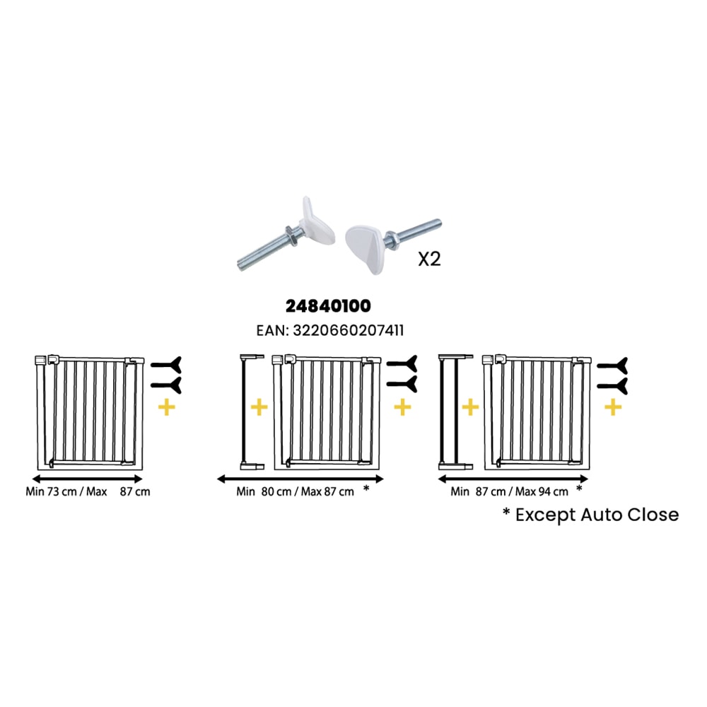 Pivoti de prindere SAFETY 1ST forma de Y 24840100, 2 buc, alb-argintiu
