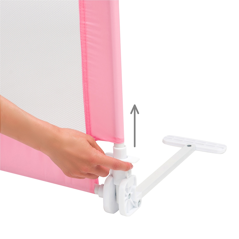 Margine de siguranta pentru pat JUJU Safe Sleep Hunny Bunny JU70B20-HB, 150 cm, alb-roz