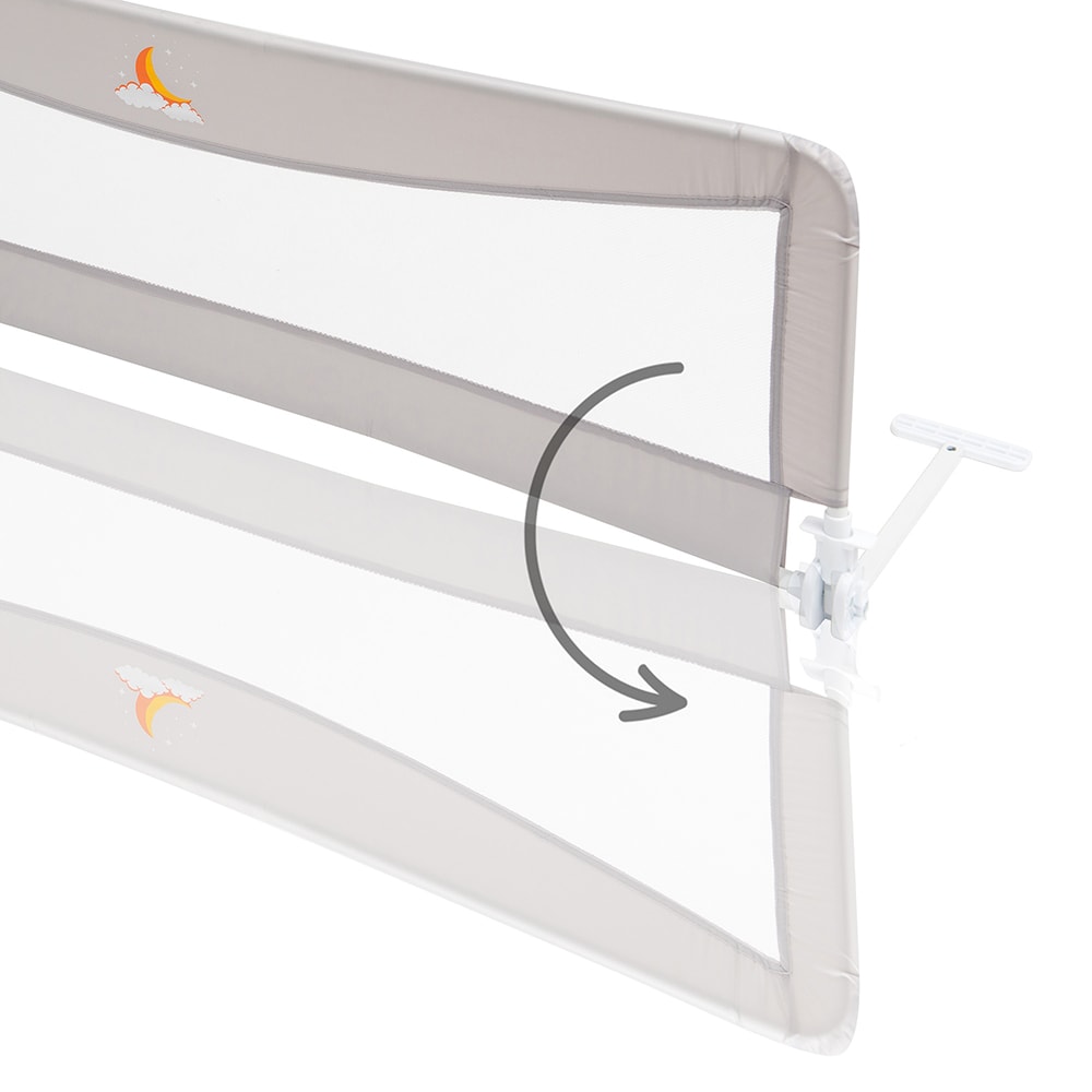 Margine de siguranta pentru pat JUJU Safe Sleep Mini Moon JU70B20-MM, 150 cm, alb-gri