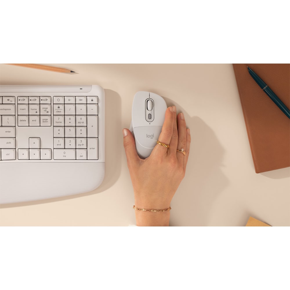 Kit tastatura si mouse Wireless LOGITECH Signature Comfort Plus Combo MK880, bluetooth, Layout US, alb
