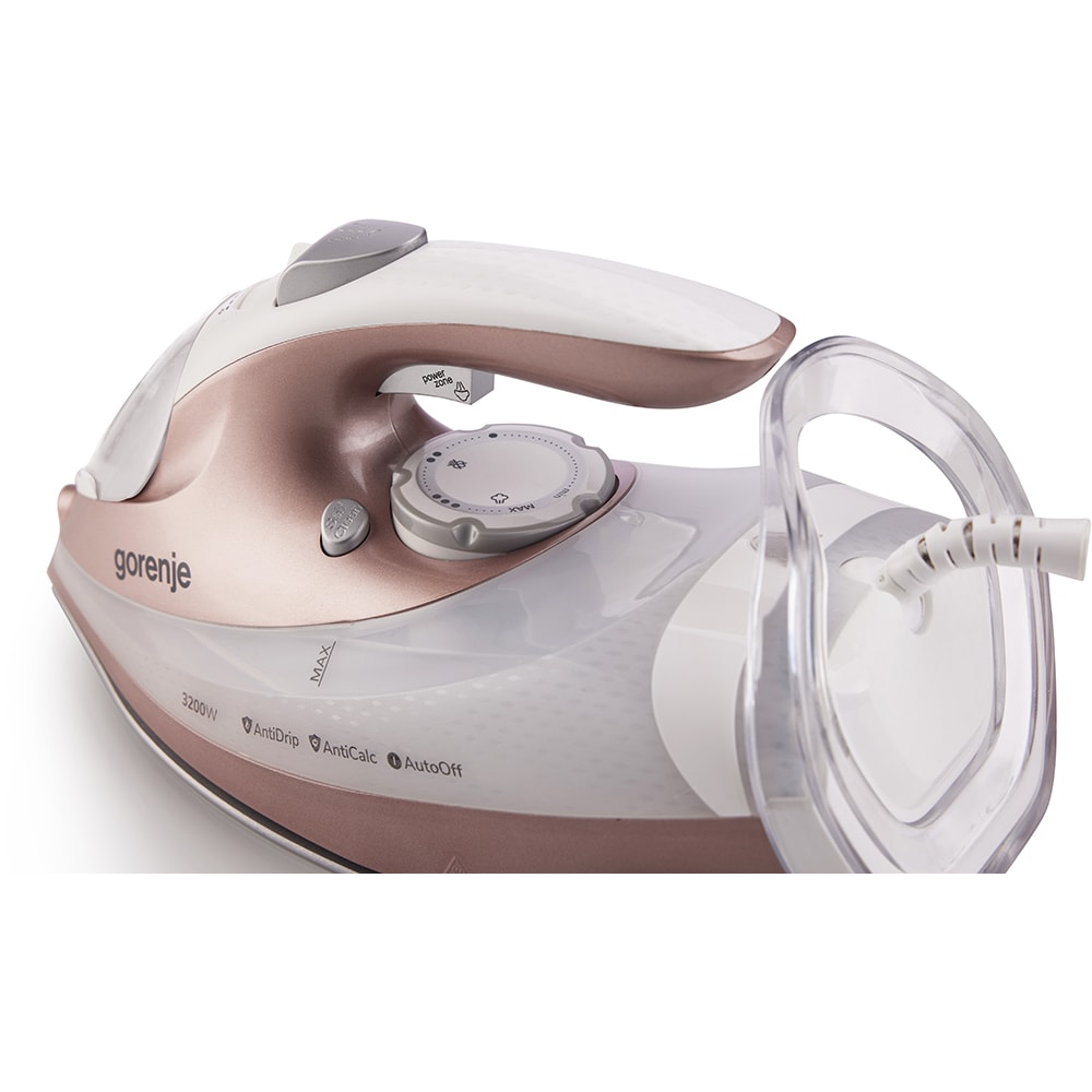 Fier de calcat GORENJE SIH3200WR, 3200W, 250g/min, 420ml, talpa ceramica, roz