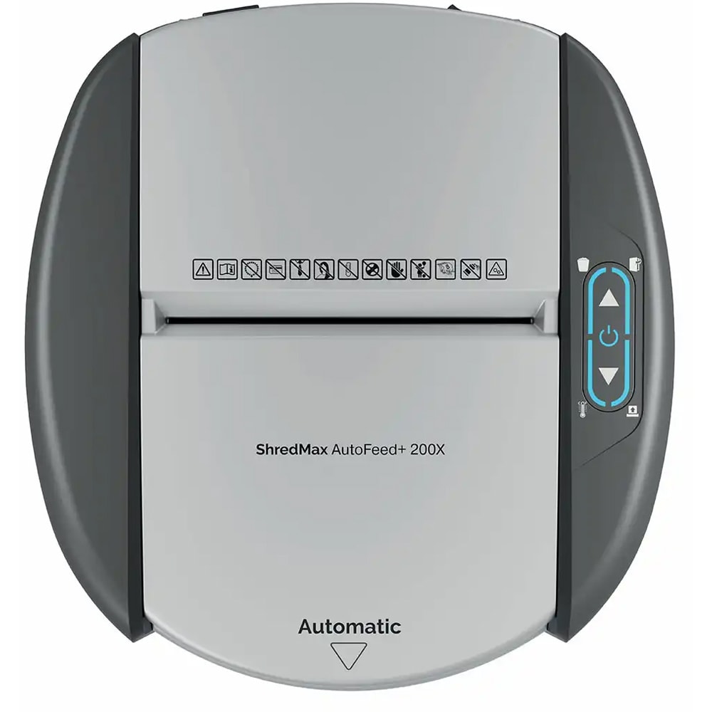 Distrugator documente automat REXEL SHREDMAX 200X, 200 coli, cos 21l, Cross-cut, P4, negru-gri