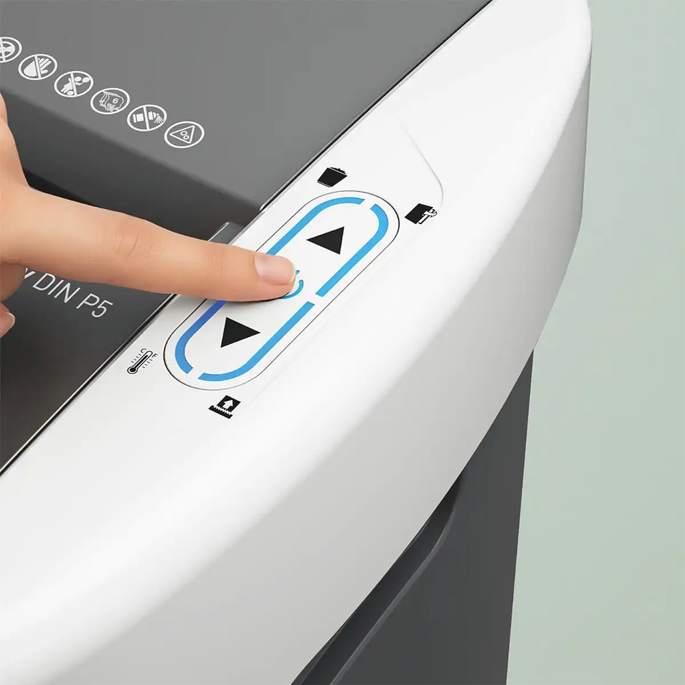 Distrugator documente automat Leitz OptiMax Small Office, 200 coli, cos 21l, Cross-cut, P4, alb-gri