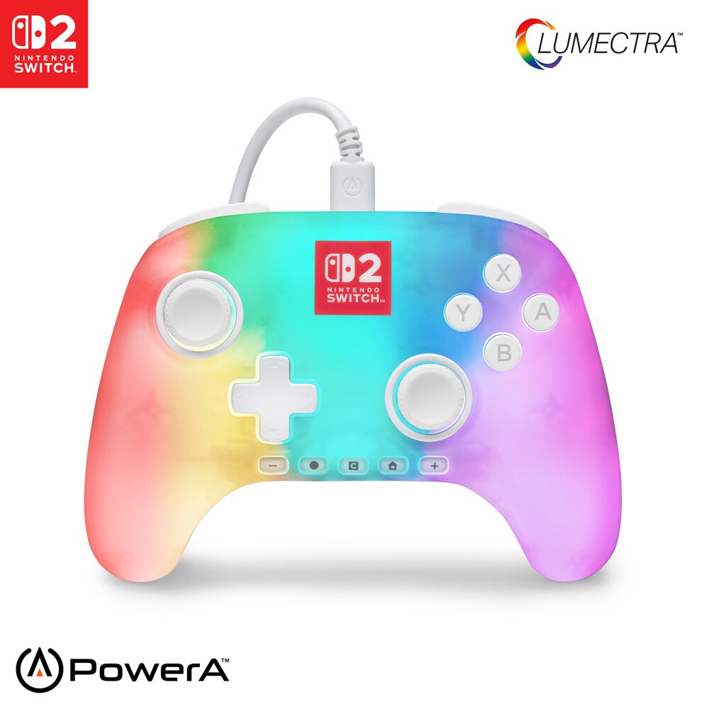 Controller POWERA Advantage Lumectra pentru Nintendo Switch 2, alb