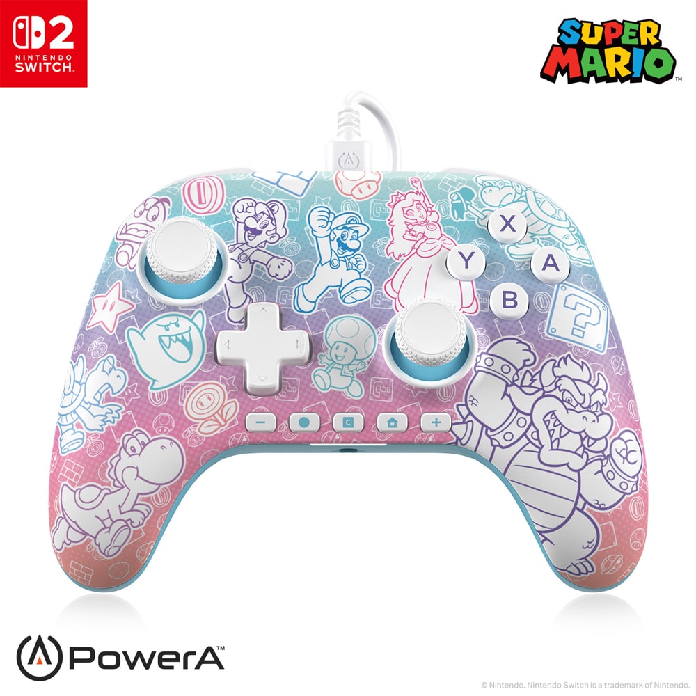 Controller POWERA Advantage pentru Nintendo Switch 2, Mushroom Kingdom