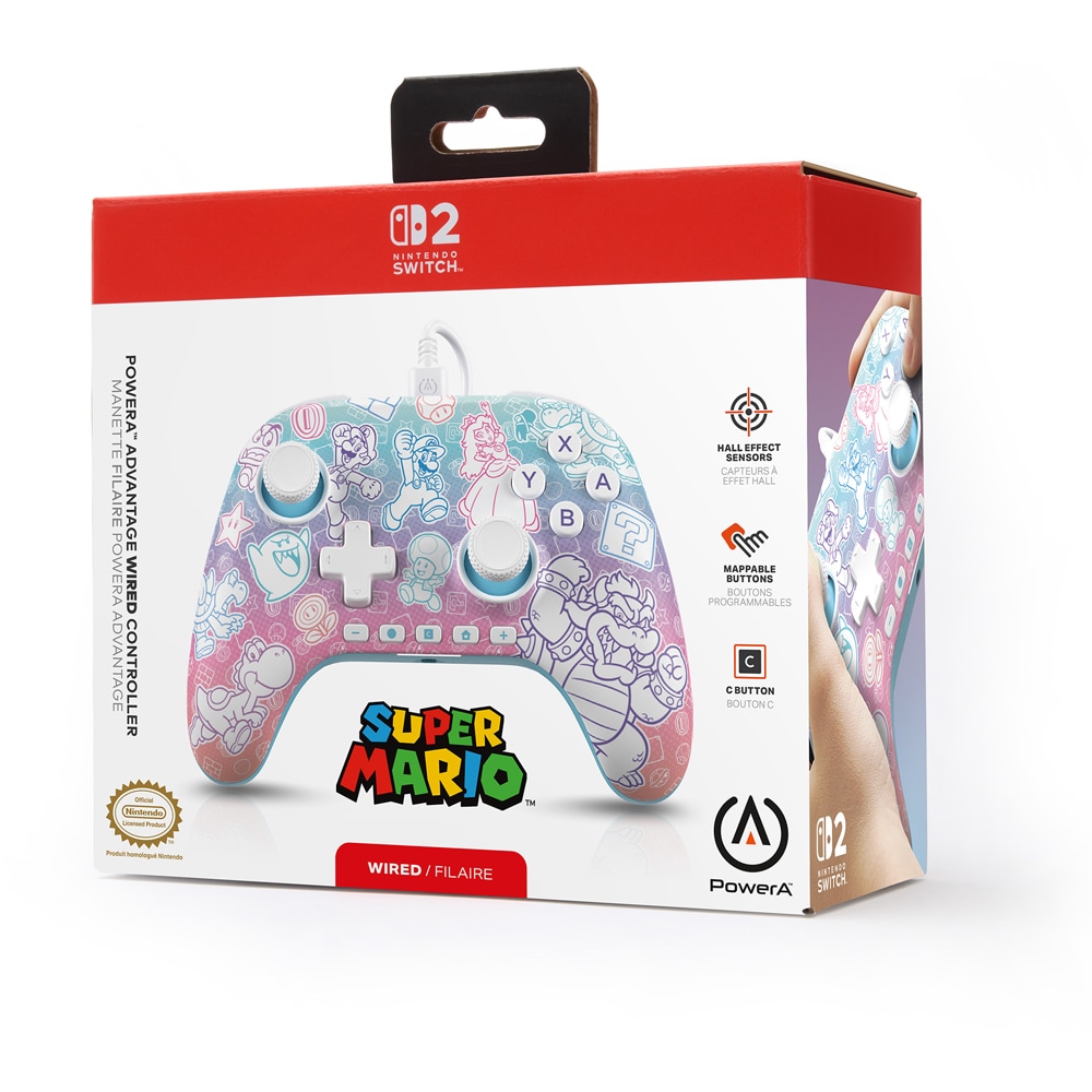 Controller POWERA Advantage pentru Nintendo Switch 2, Mushroom Kingdom