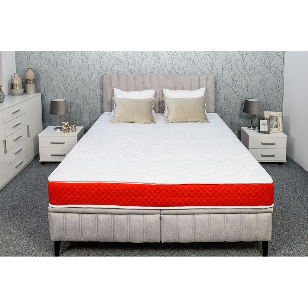 Saltea ortopedica BEST SLEEP Fantasy Red DoubleSide, 180 x 200 cm, Spuma poliuretanica, Grad ferm, sistem aerisire, antibacteriana
