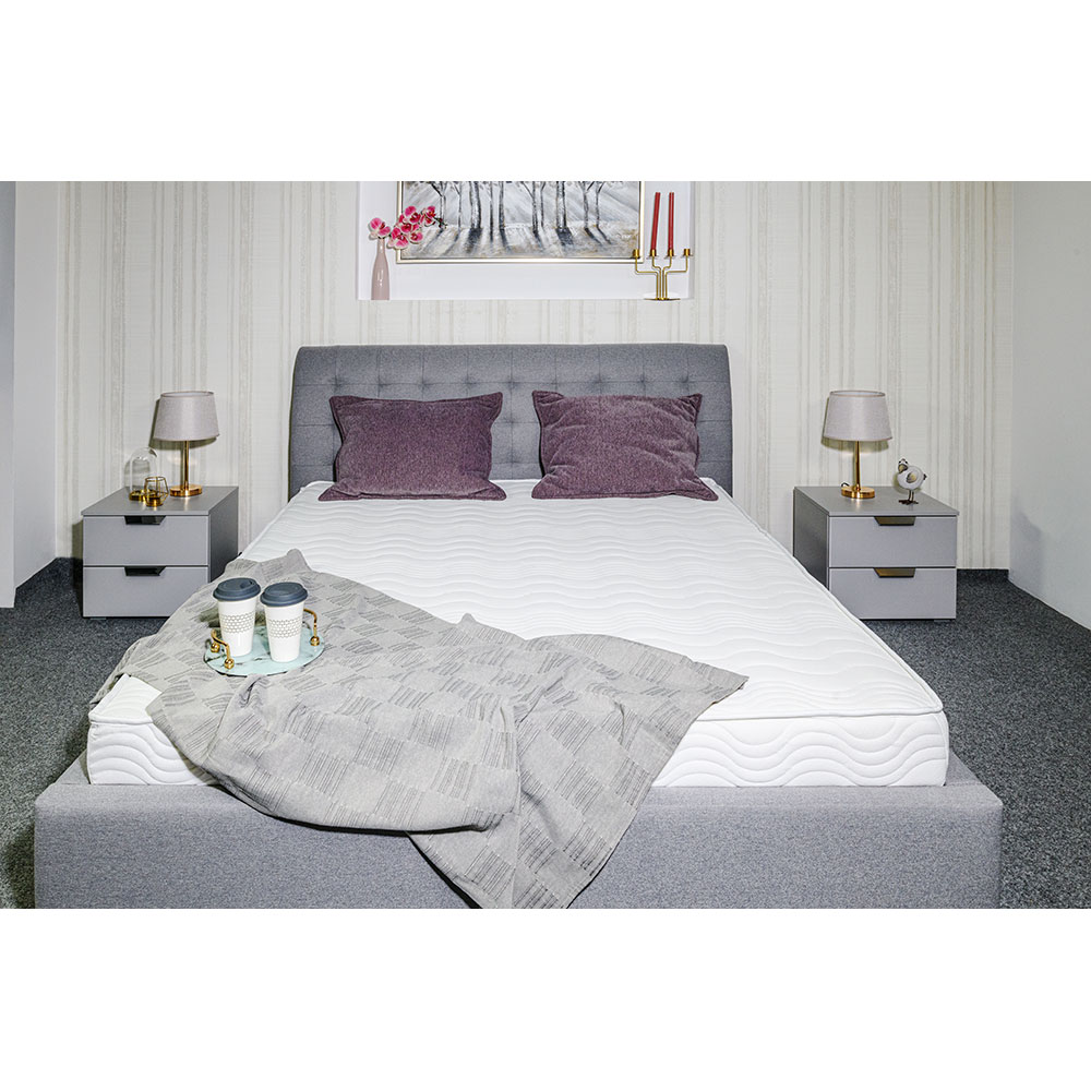Saltea ortopedica BEST SLEEP Pure White Plus 14+2 cm, 140 x 200 cm, Spuma cu memorie, Fermitate medie, husa cu efect antimicrobian