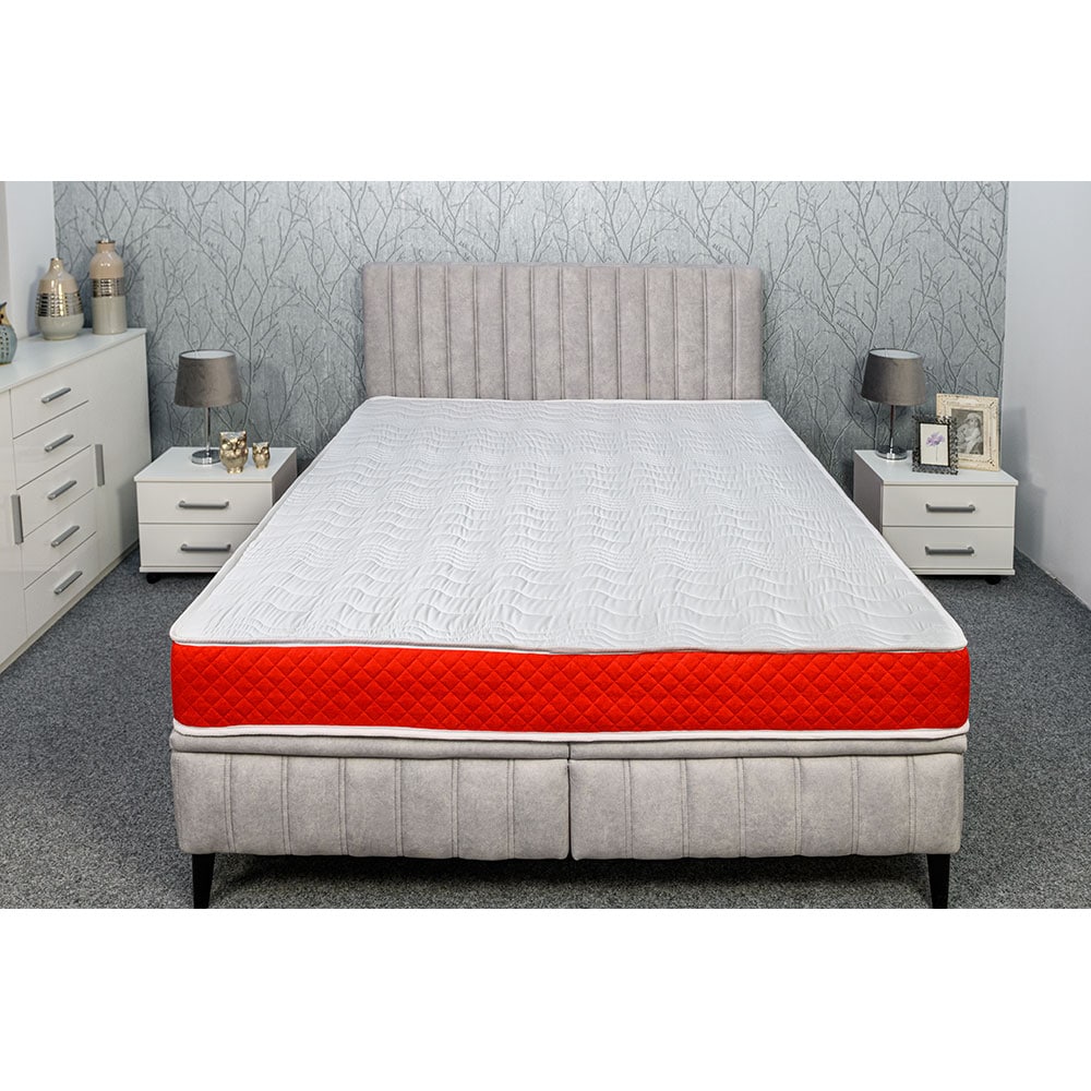 Saltea ortopedica BEST SLEEP Fantasy Red Plus 14+3 cm memory, 180 x 200 cm, Spuma cu memorie, Fermitate moale, aerisire 3D Air