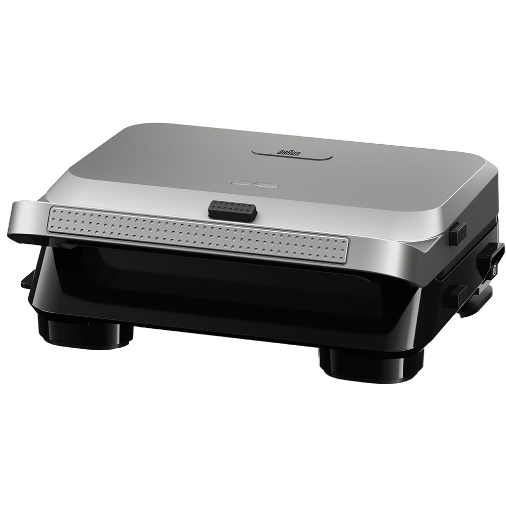 Sandwich maker BRAUN SM5006, 800W, 2 placi detasabile, negru-argintiu