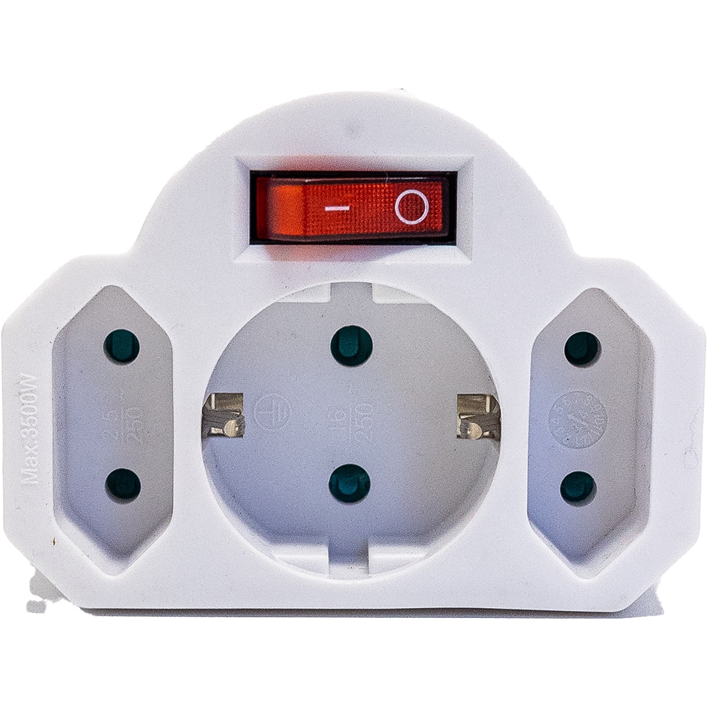 Adaptor priza STROHM, 3 prize, IP20, 3680W, alb