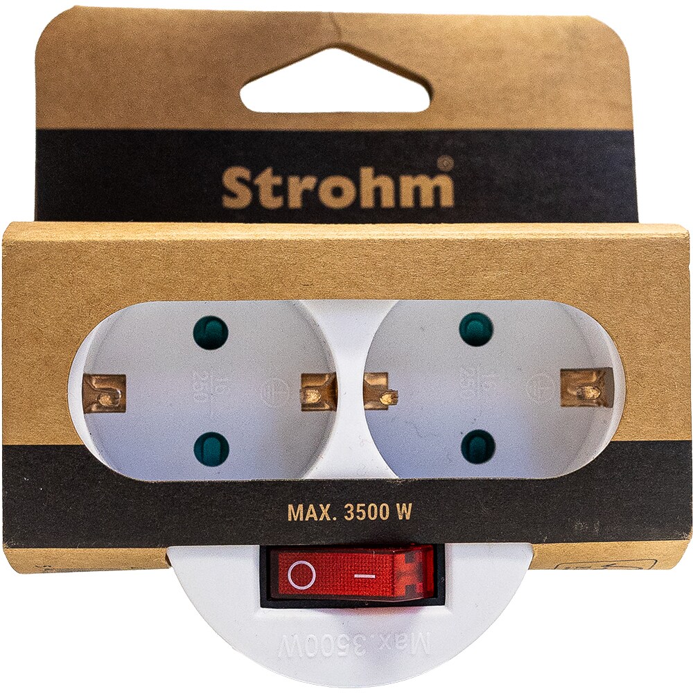 Adaptor priza STROHM, 2 prize, IP20, 3680W, alb