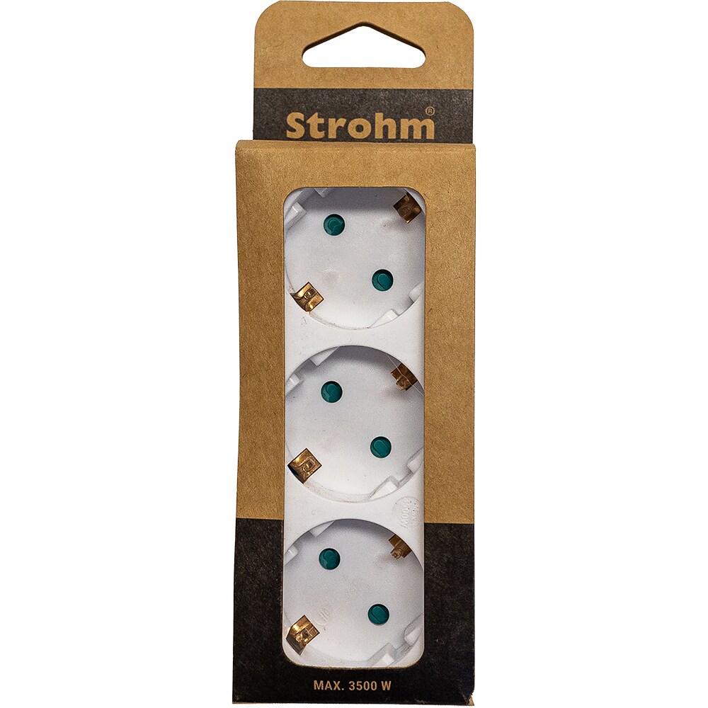 Adaptor priza STROHM, 3 prize, IP20, 3680W, alb