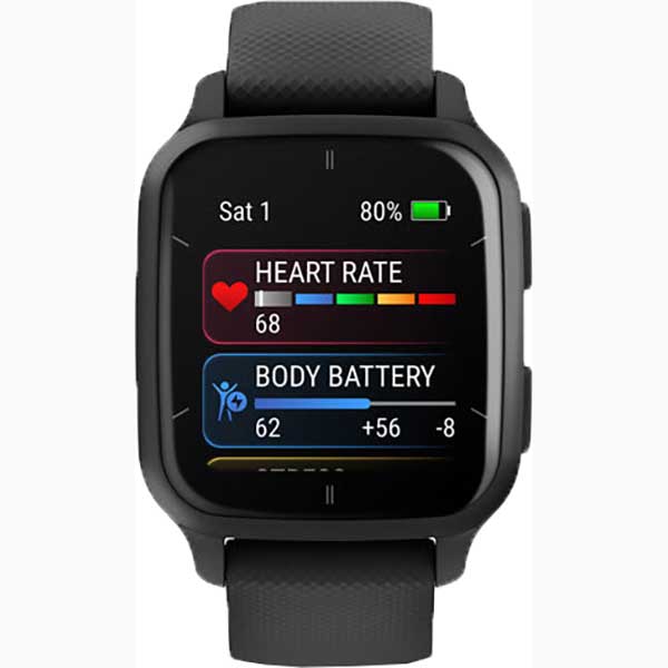 Smartwatch GARMIN Venu Sq 2 Music Edition, 40mm, Wi-Fi, Android/iOS, silicon, Slate/Black