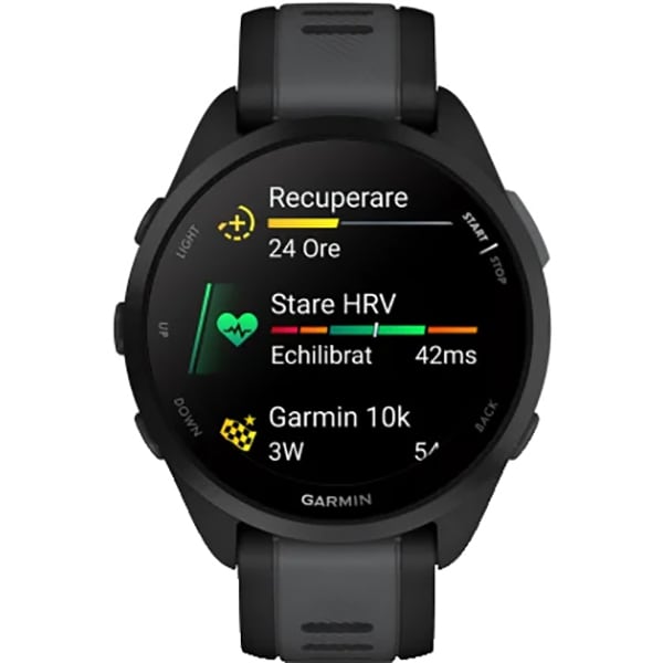 Smartwatch GARMIN Forerunner 165 43mm, GPS, Android/iOS, silicon, Black/Slate Gray