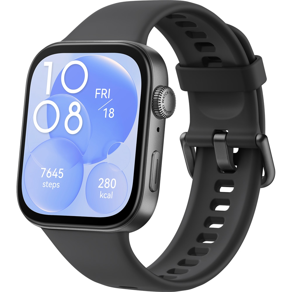 Smartwatch HUAWEI Watch Fit 3, GPS, Android/iOS, Midnight Black Fluoroelastomer Strap