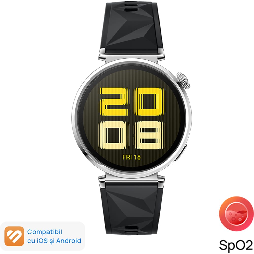Smartwatch HUAWEI Watch GT 5 41mm, GPS, Android/iOS, Black Fluoroelastomer Strap