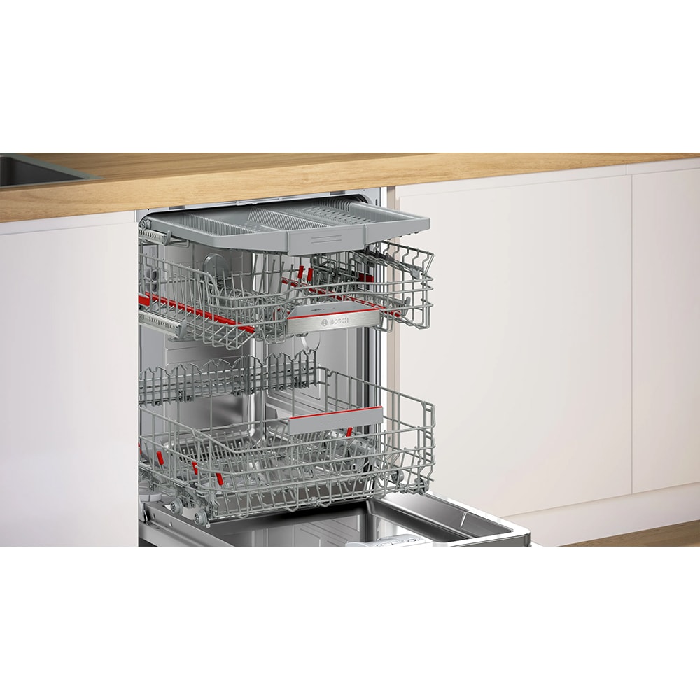 Masina de spalat vase incorporabila BOSCH SMD6ECX21E, 14 seturi, 7 programe, 60 cm, Clasa A, panou comanda inox