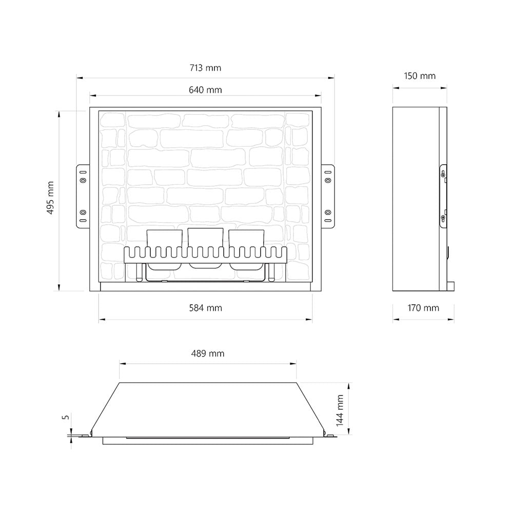 Focar cu lumanari TAGU ZenFlame, MDF, Caramiziu