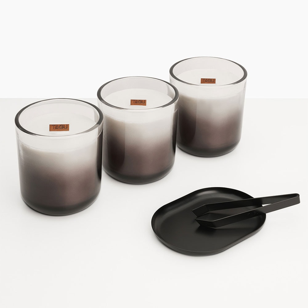 Semineu decorativ cu lumanari TAGU ZenFlame Helmi Solid Grey, MDF, gri