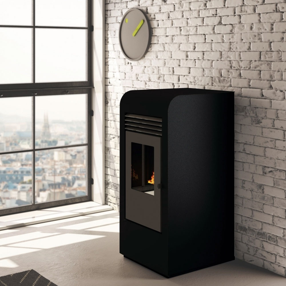 Termosemineu pe peleti GIADA Carbon, 9.5 kW, negru