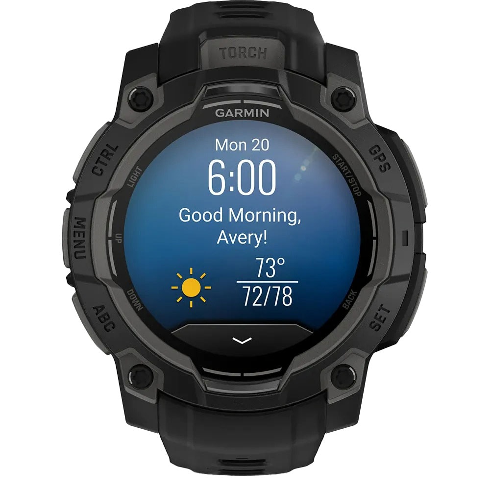 Smartwatch GARMIN Instinct 3, 45mm, GPS, Android/iOS, silicon, Negru