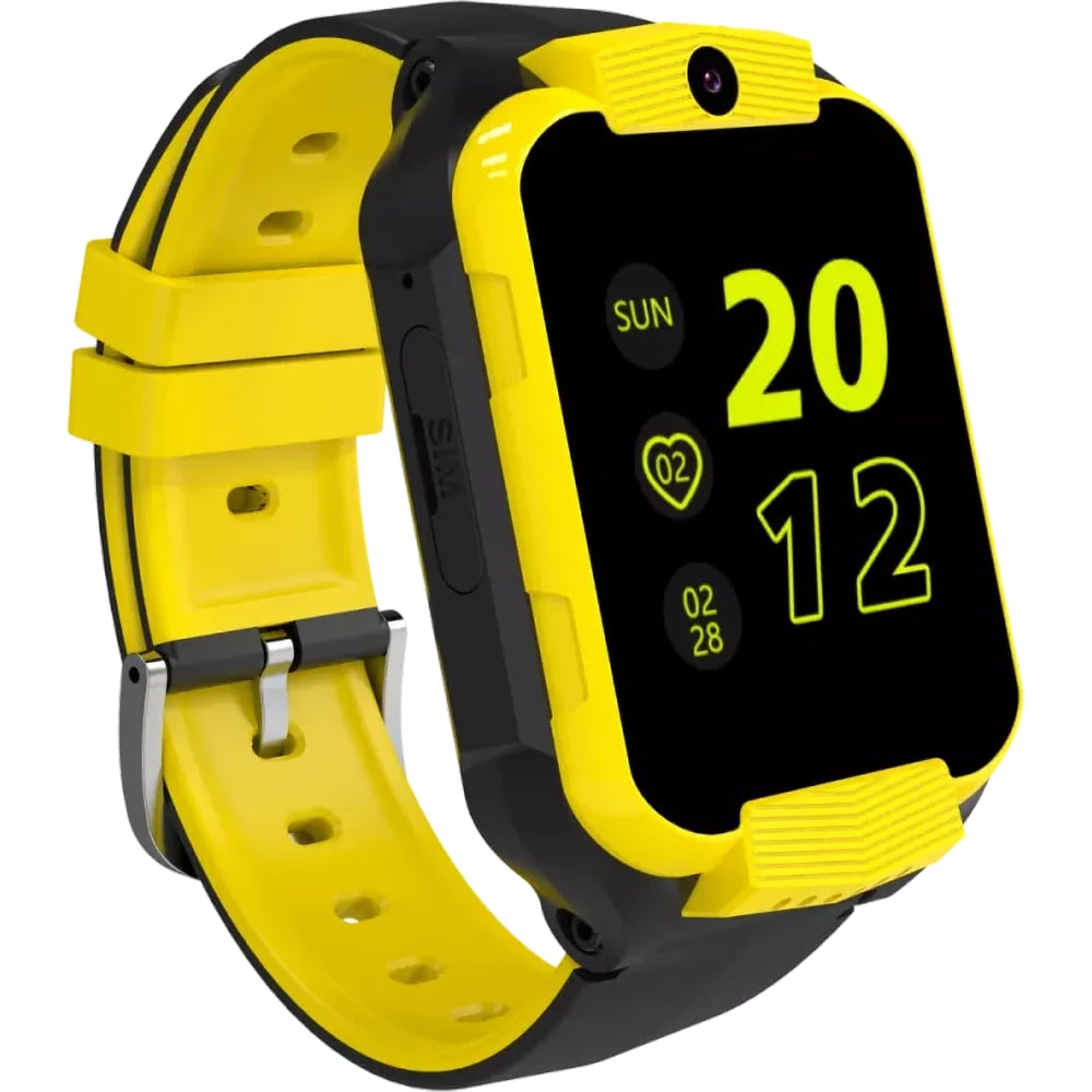 Smartwatch pentru copii CANYON Cindy KW-41, 4G, Android/iOS, silicon, galben-negru