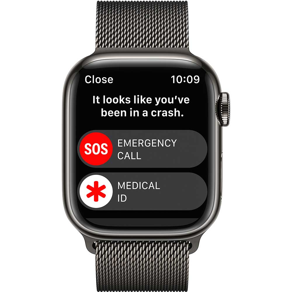 APPLE Watch Series 8, GPS + Cellular, 41mm Graphite Stainless Steel Case, Graphite Milanese Loop