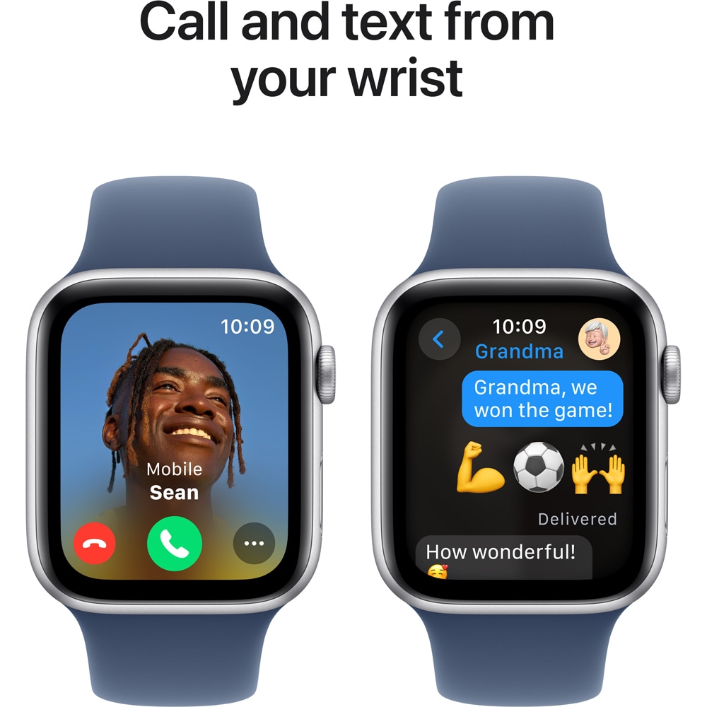 APPLE Watch SE (2nd Gen) V2, GPS, 40mm Silver Aluminium Case, Denim Sport Band - S/M