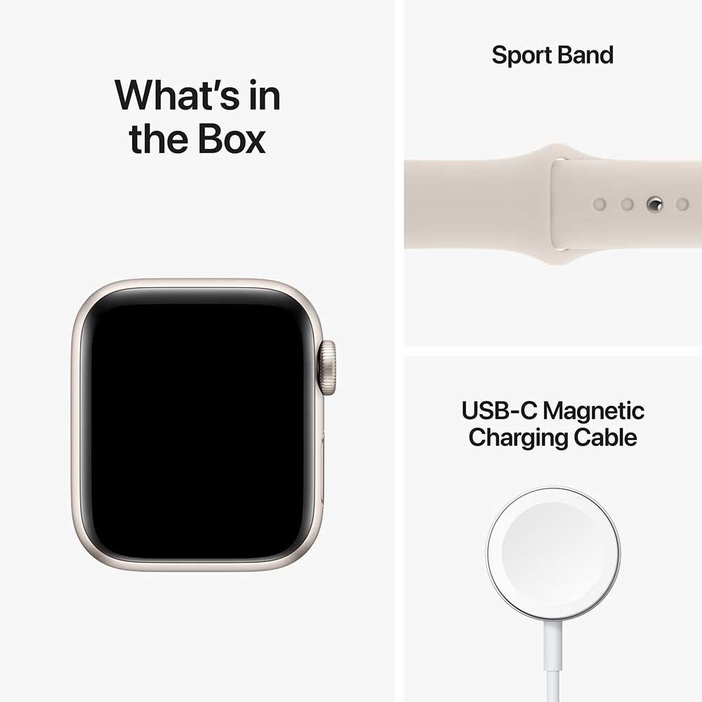 APPLE Watch SE (2nd Gen) V2, GPS, 40mm Starlight Sport Aluminium Case, Starlight Sport Band - S/M