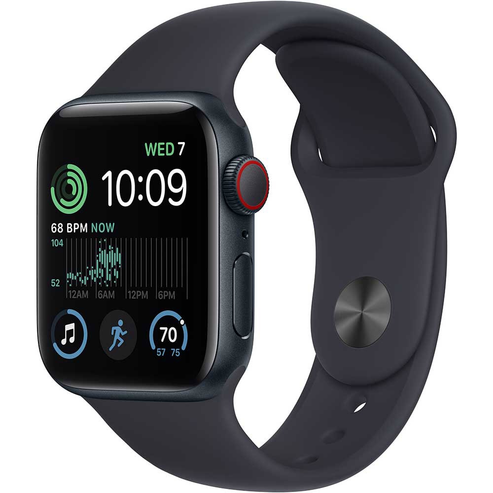 APPLE Watch SE (2nd Gen) V2, GPS + Cellular, 44mm, Midnight Aluminium Case, Midnight Sport Band - S/M