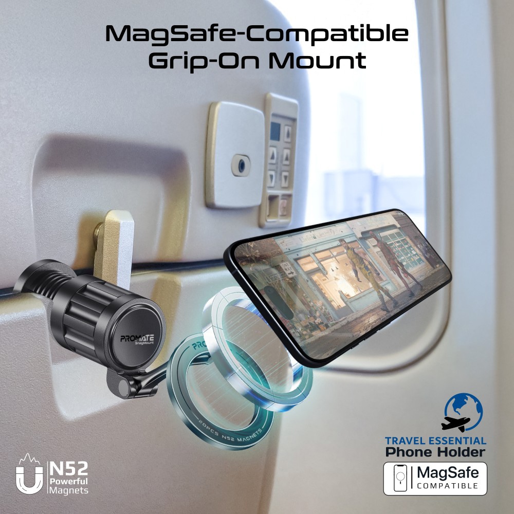 Suport auto pentru telefon PROMATE Snagmount, negru