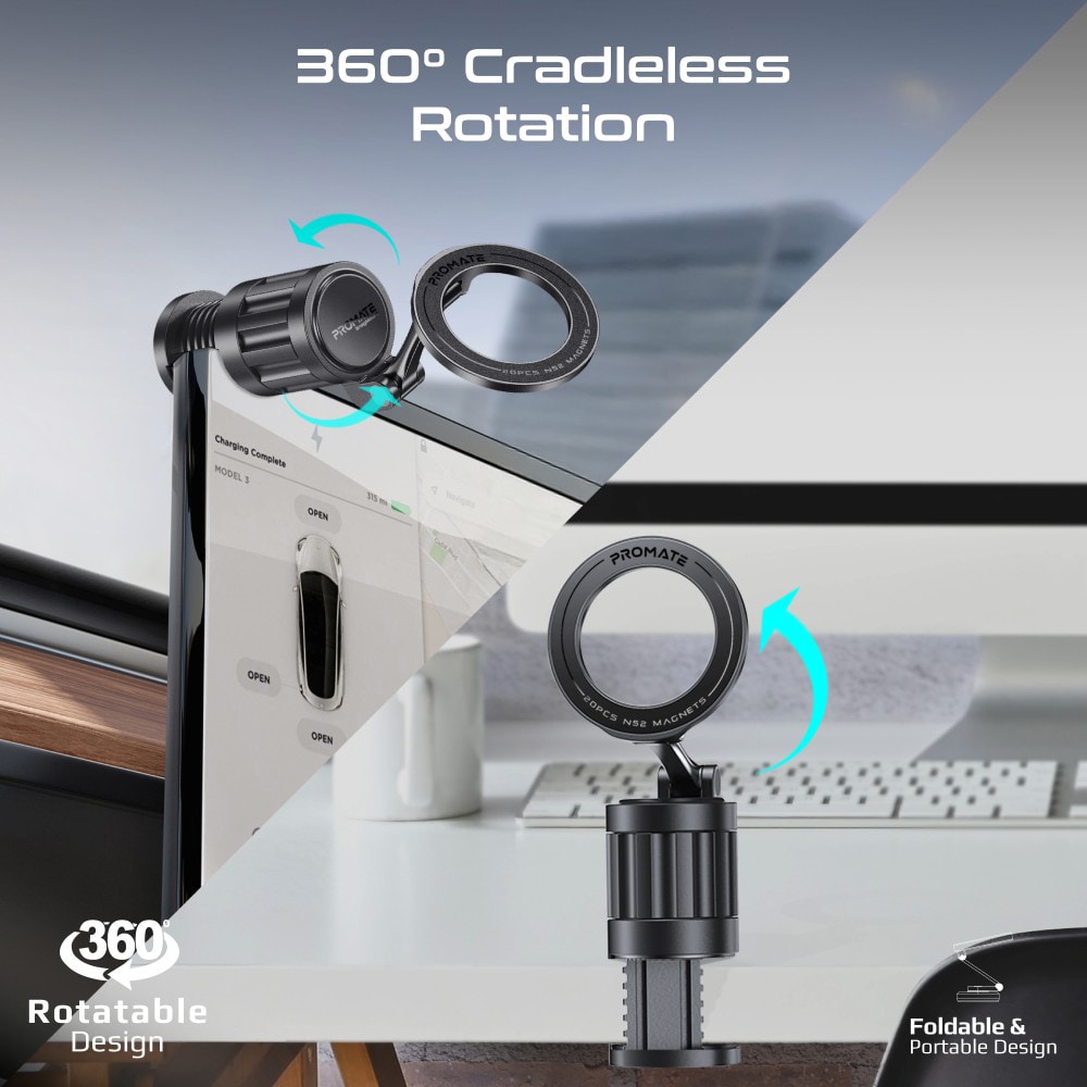 Suport auto pentru telefon PROMATE Snagmount, negru