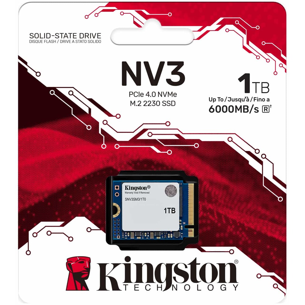Solid-State Drive (SSD) KINGSTON NV3, 1TB, PCI-Express 4.0 x4, M.2 2230, SNV3SM3/1T0