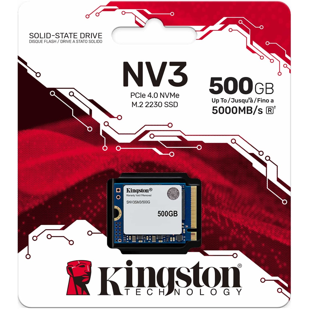 Solid-State Drive (SSD) KINGSTON NV3, 500GB, PCI-Express 4.0 x4, M.2 2230, SNV3SM3/500G