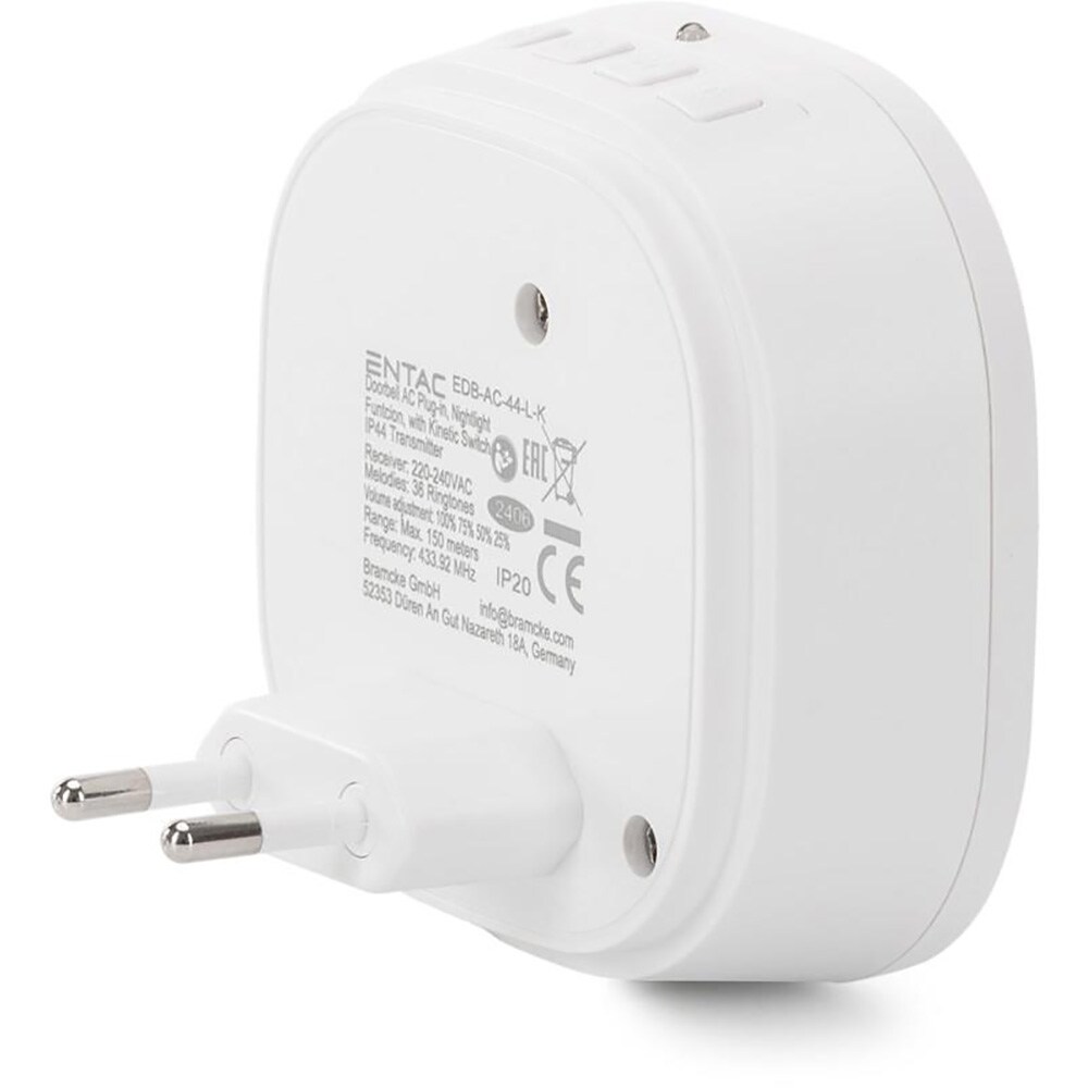 Sonerie wireless ENTAC, 150m, IP44, alb