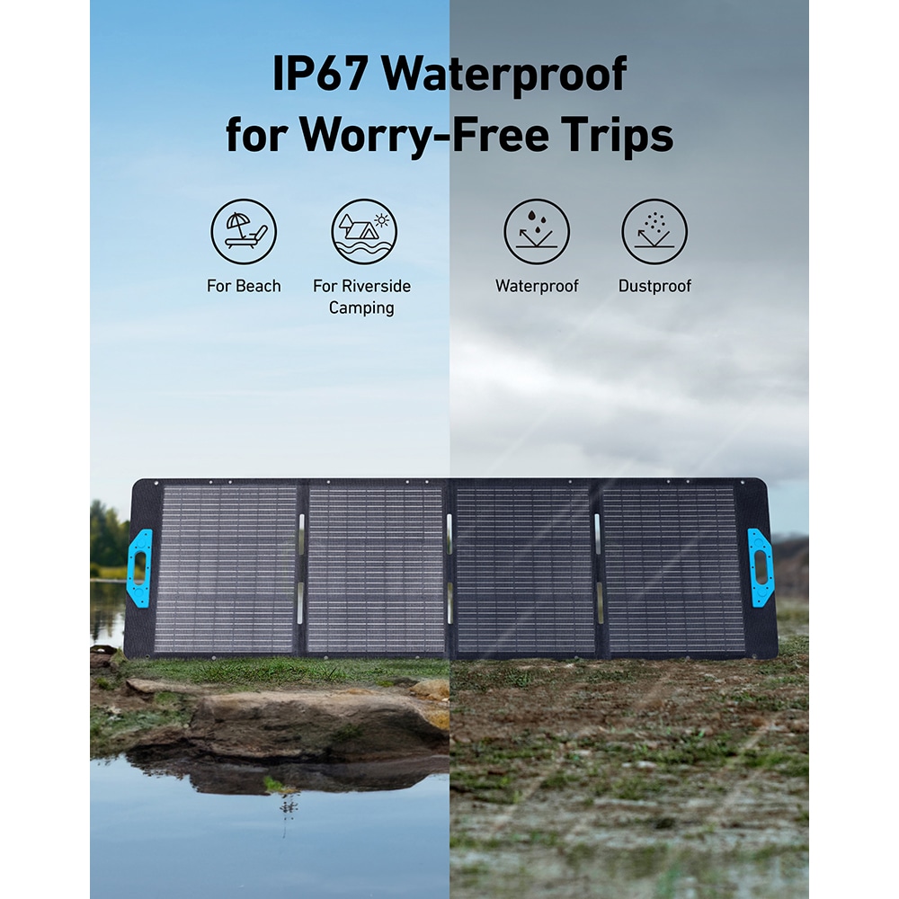 Panou solar fotovoltaic ANKER Solix PS200, monocristalin, 200 W, IP67, portabil
