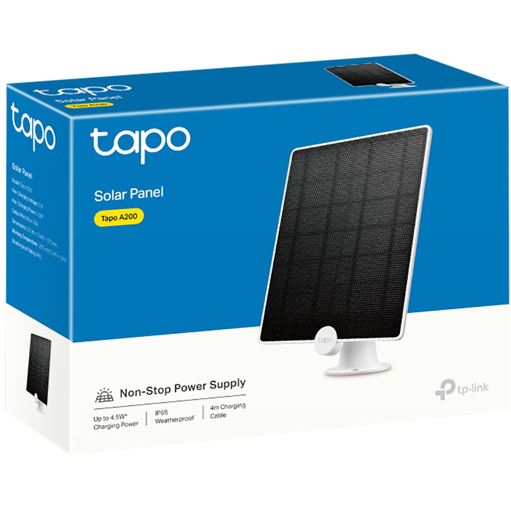 Panou solar TP-Link Tapo A200 pentru camere IP, monocristalin, IP65, 4.2W