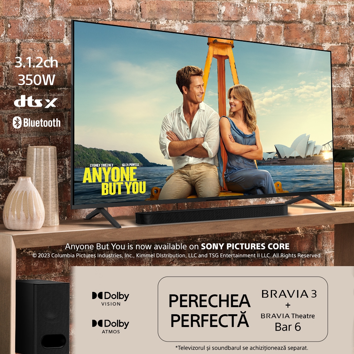 Televizor LED Smart SONY BRAVIA 3 K65S35, Ultra HD 4K, HDR, 164cm