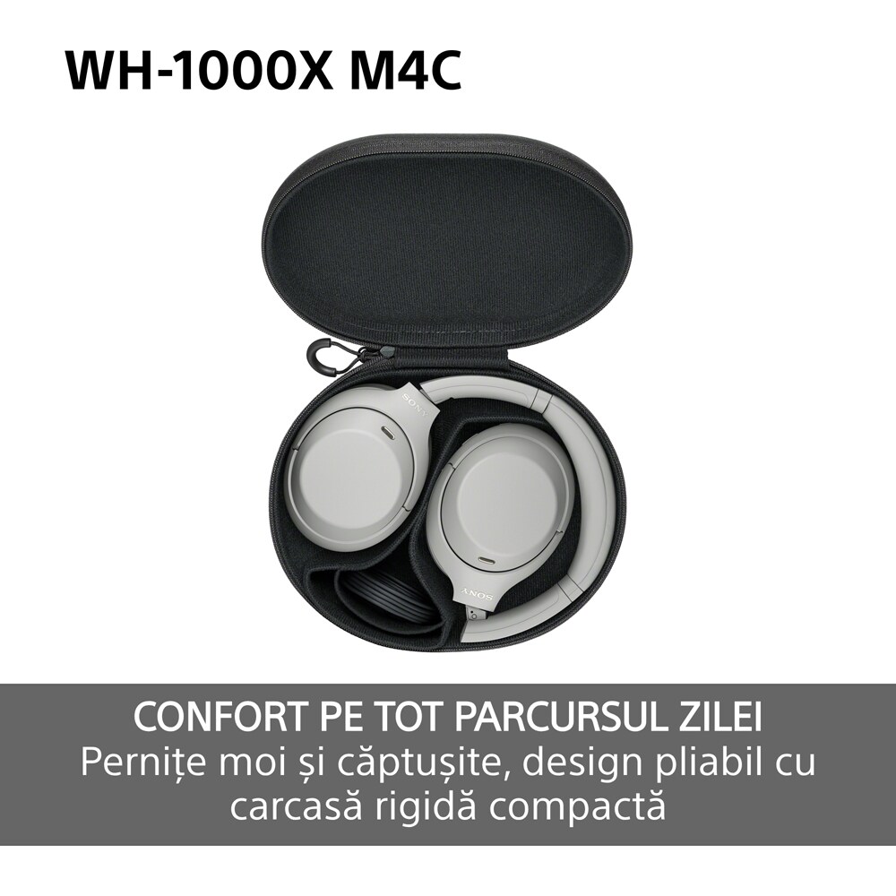 Casti SONY WH-1000XM4CV, Bluetooth, Over-ear, Microfon, Noise Cancelling, violet