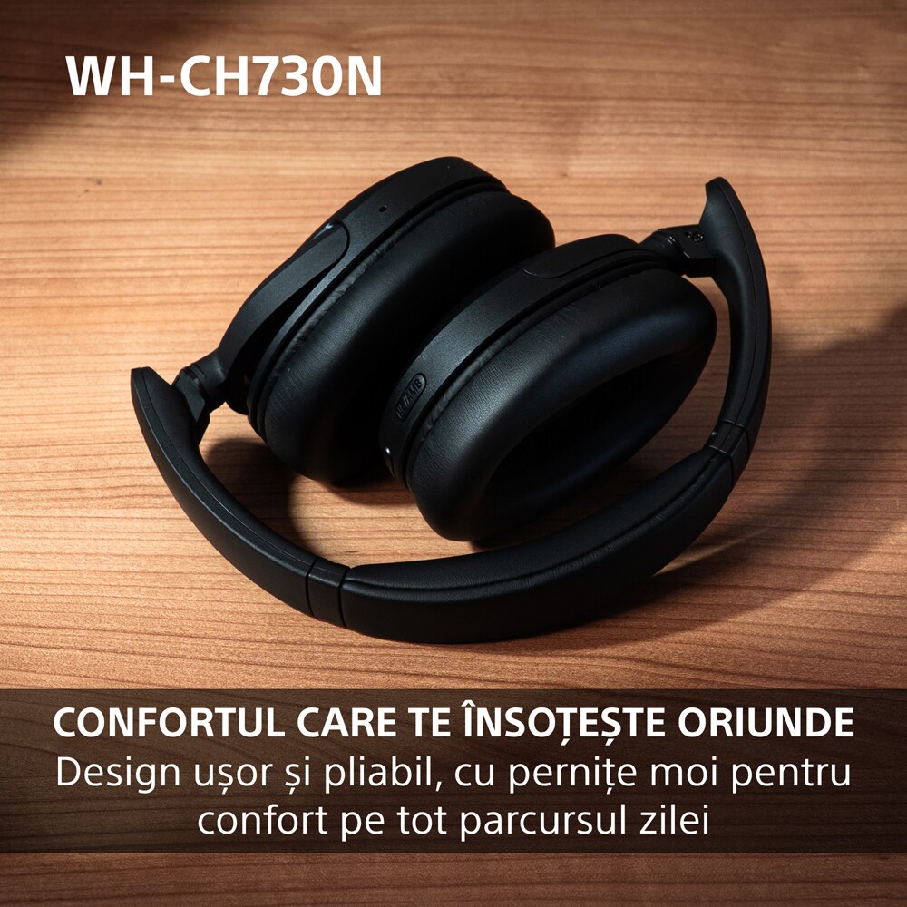 Casti SONY WH-CH730NC, Bluetooth, Over-Ear, Microfon, Noise Cancelling, bej