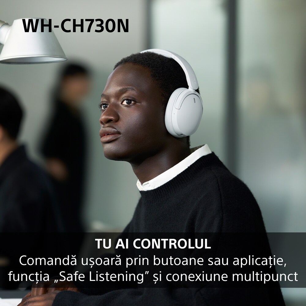 Casti SONY WH-CH730NL, Bluetooth, Over-Ear, Microfon, Noise Cancelling, albastru