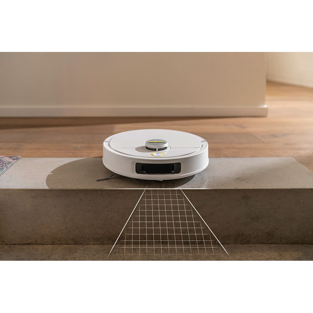 Aspirator robot KARCHER RVM 4 Comfort 1.269-130.0, 0.3l, 14.4V, autonomie max 160 min, Wi-Fi, Navigare Lidar, alb-negru