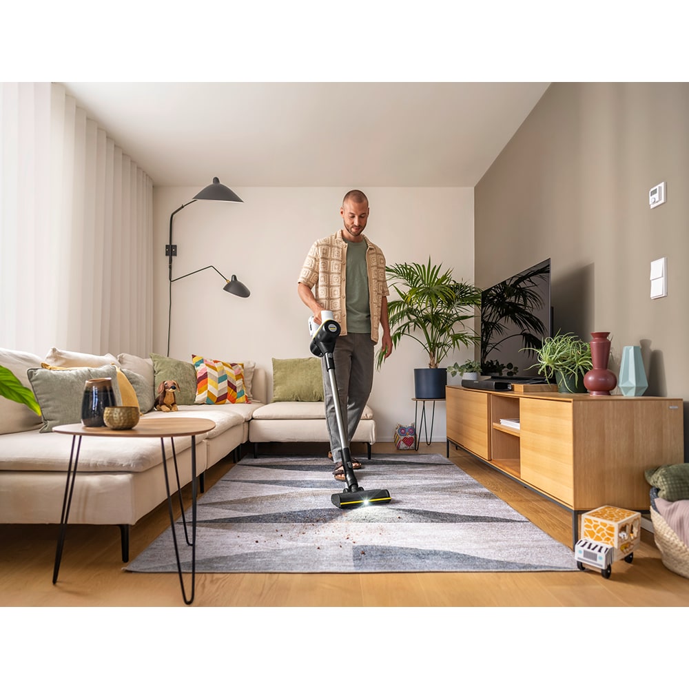 Aspirator vertical KARCHER Infinity Complete VCS 5-28 1.349-250.0, 0.75l, 28V, autonomie max 60 min, alb-negru