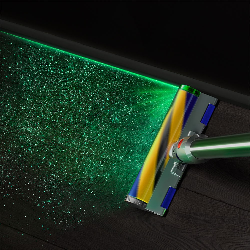 Aspirator vertical DYSON V15 Detect Absolute 49471901, 0.76l, autonomie max 60 min, Senzor Piezo, argintiu-galben