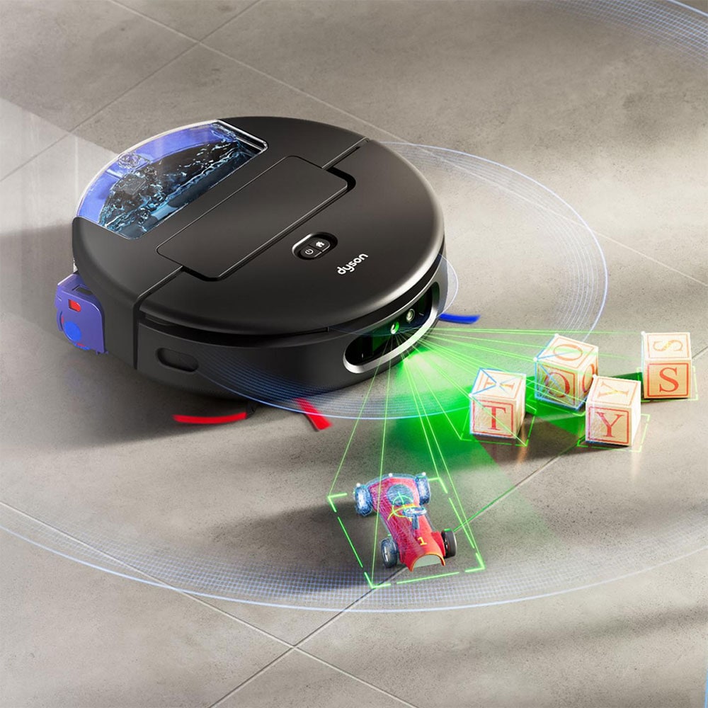 Aspirator robot DYSON Spot+Scrub AI 58618301, 2.1l, autonomie max 200 min, functie mop, LiDAR, negru